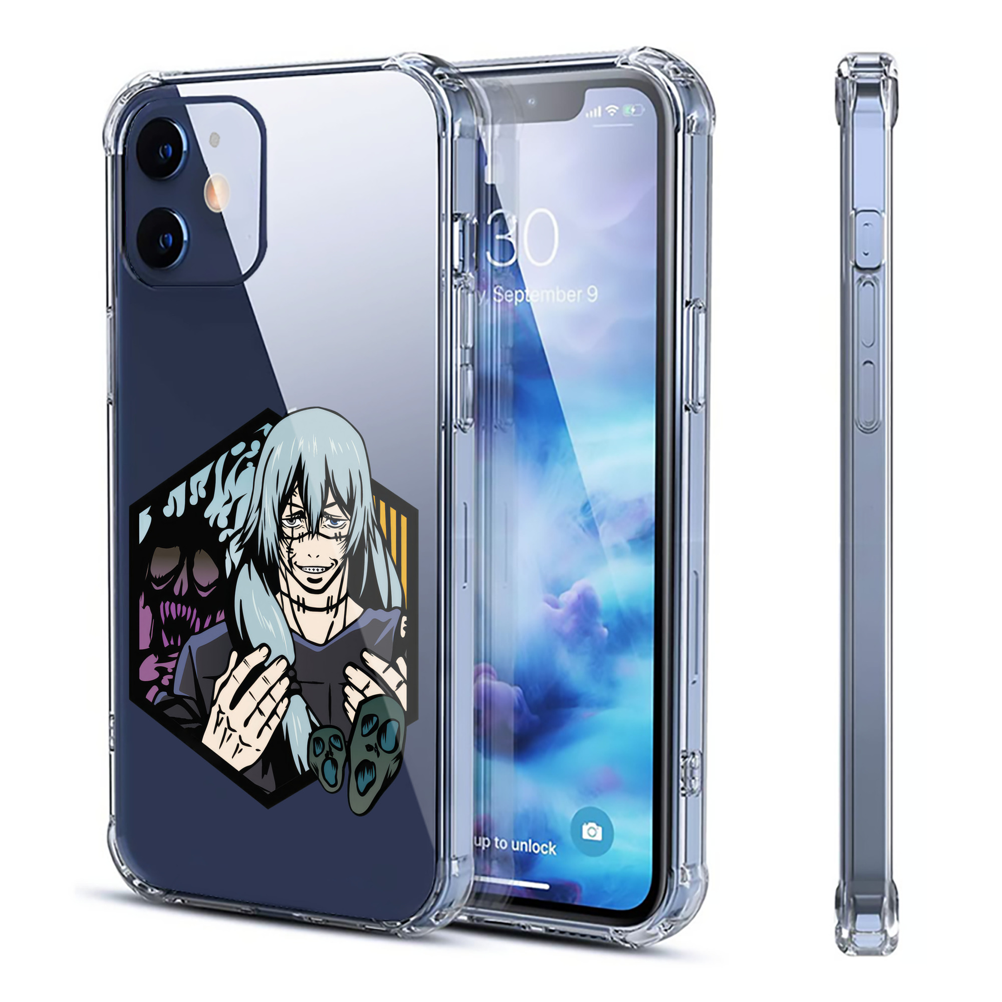 （画像用） 呪術廻戦 Jujutsu Kaisen 【iPhone 12シリーズ対応】透明スマホケース（クリアソフトケース）